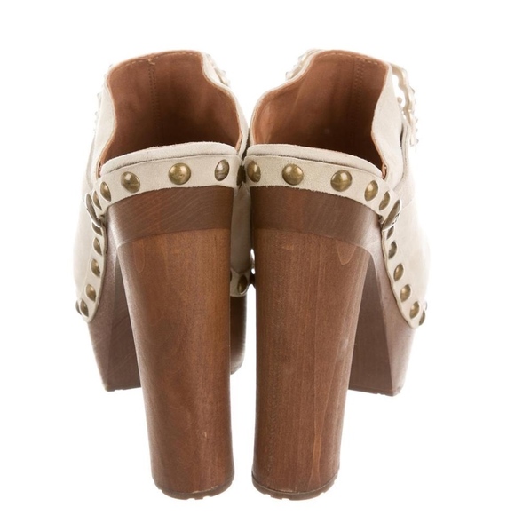 CHANEL 10P Runway Taupe Suede Gripoix Clogs - Picture 4 of 8